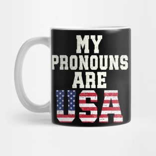 Funny My Pronouns Are USA 4th Of Jully US Flag Mug